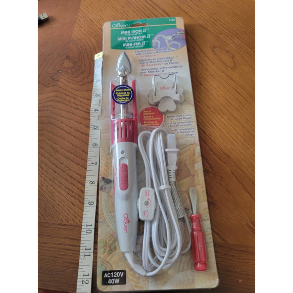 NEW Clover Mini Iron II "The Adapter" Set AC120V 40W #9100 Sewing Quilting Craft - Picture 6 of 9